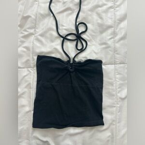 HOLLISTER black halter crop top xs